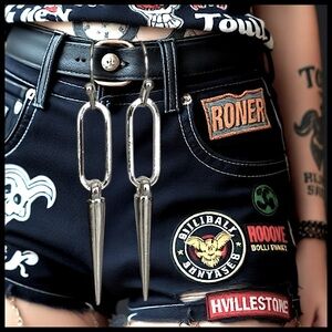 5 For $25💫Silver Paperclip Punk Spike Dangles